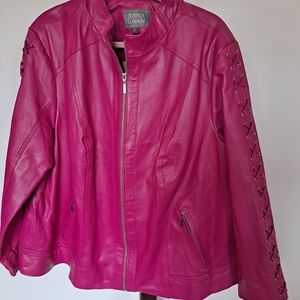 Pink leather jacket